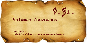 Valdman Zsuzsanna névjegykártya